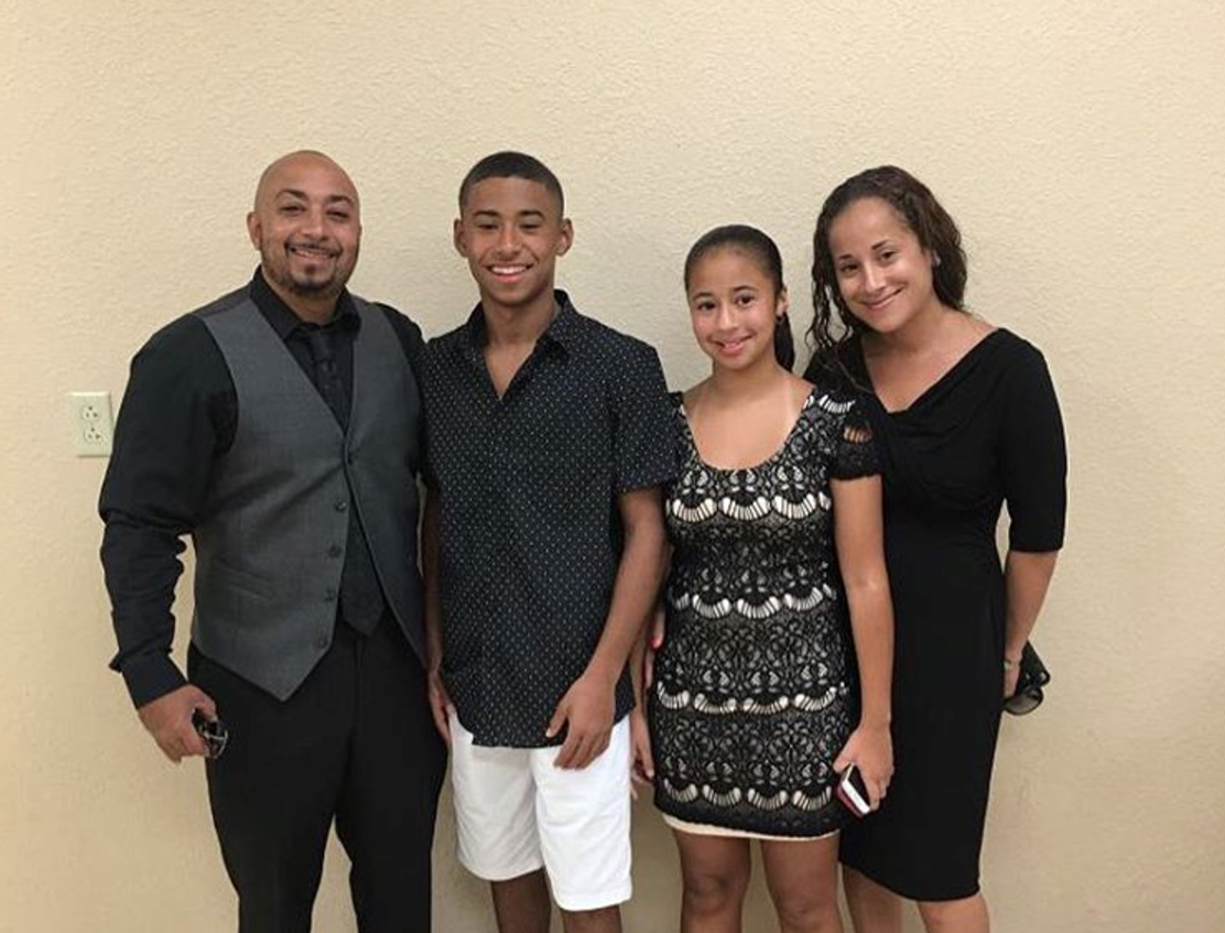 Jaden Newman with her father, Jamie, mother, Vivian, and brother, Julian. 